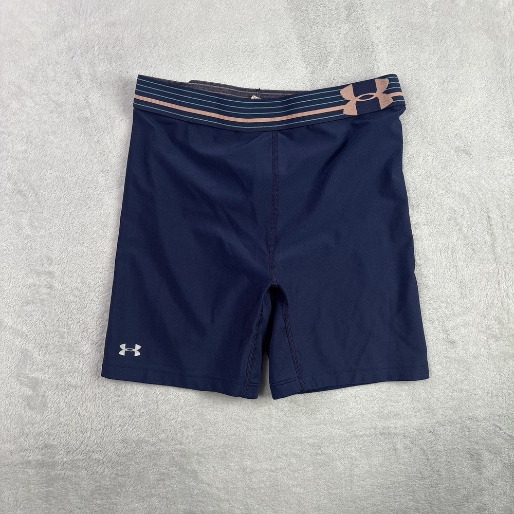 Under Armour Compression Shorts Blue‎ Peach HeatGear Women's Small Athletic